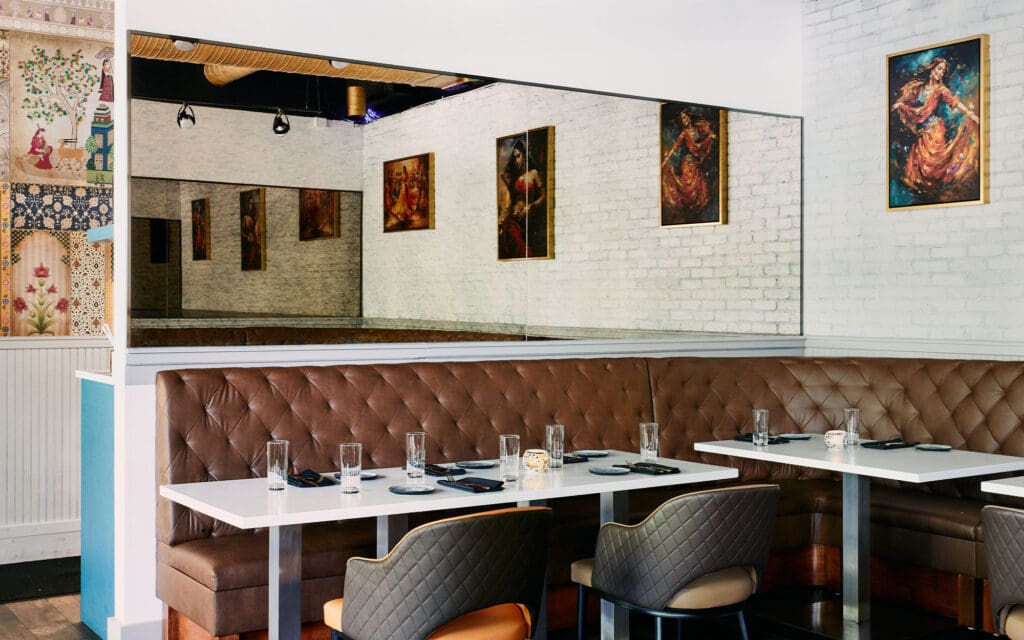 Dreamwalls Bronze Storm Antique Mirrors at Jashan Indian Restaurant in Nashville TN-pic3