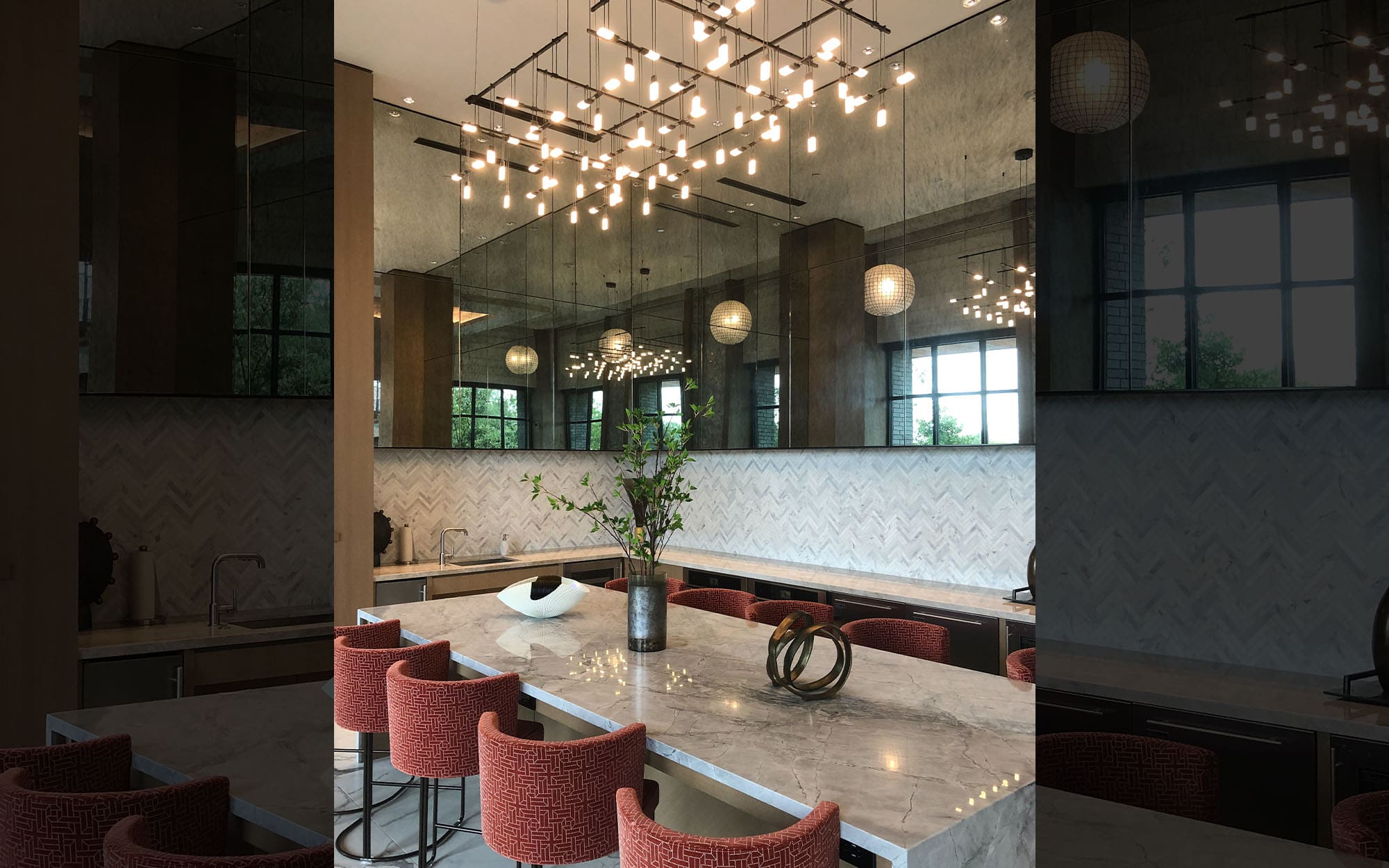 Dreamwalls Clear Charcoal Antique Mirror at Hanover Parkview Luxury Apartments in Houston TX