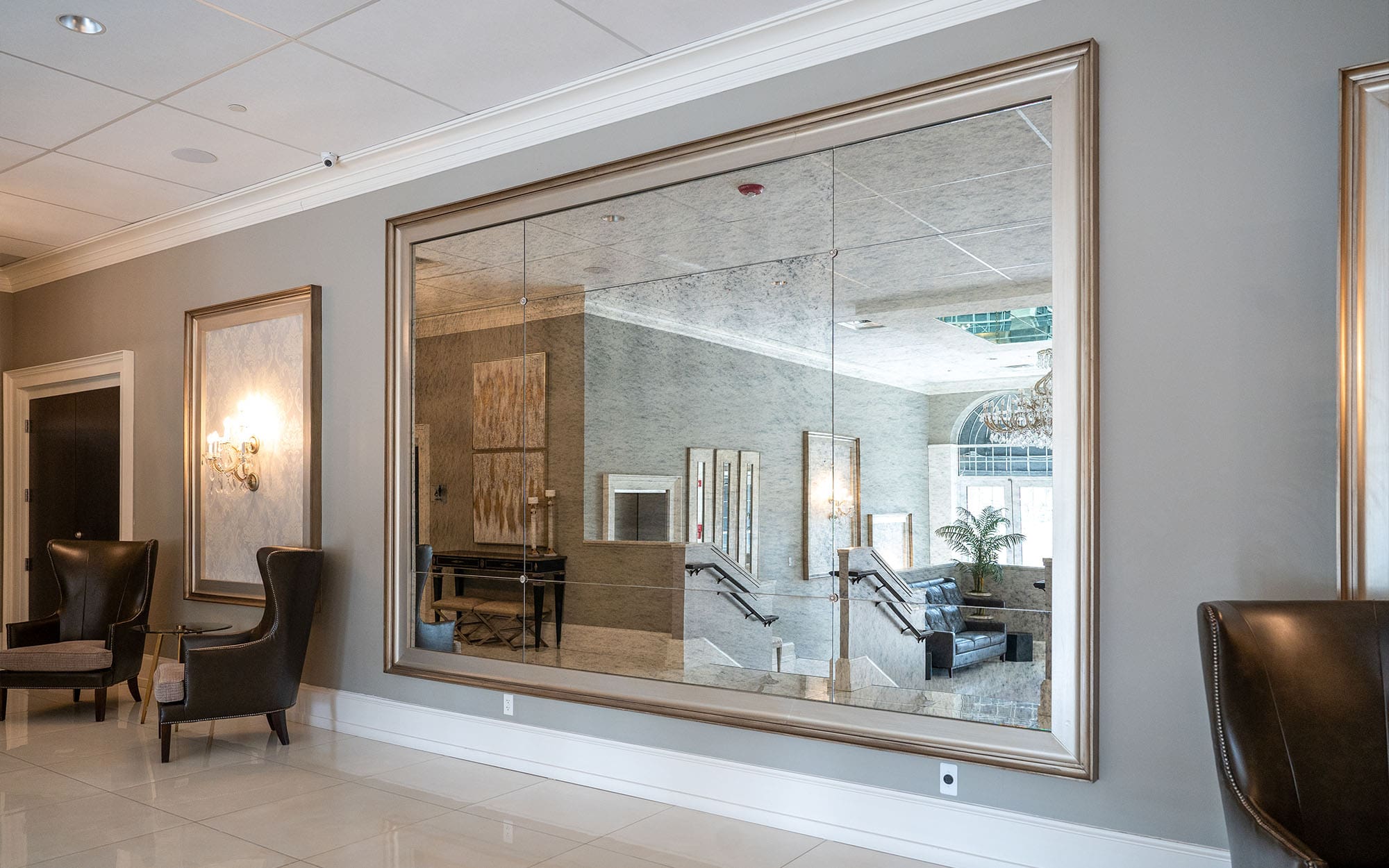 Dreamwalls Clear Charcoal Antique Mirrors at the Italian American Club-Livonia MI-pic1