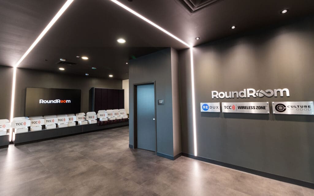 Dreamwalls glass whiteboard at Round Room Fishers IN-03