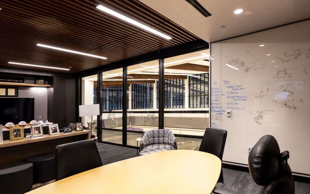 Dreamwalls glass whiteboards at SFA basketball practice facility-02