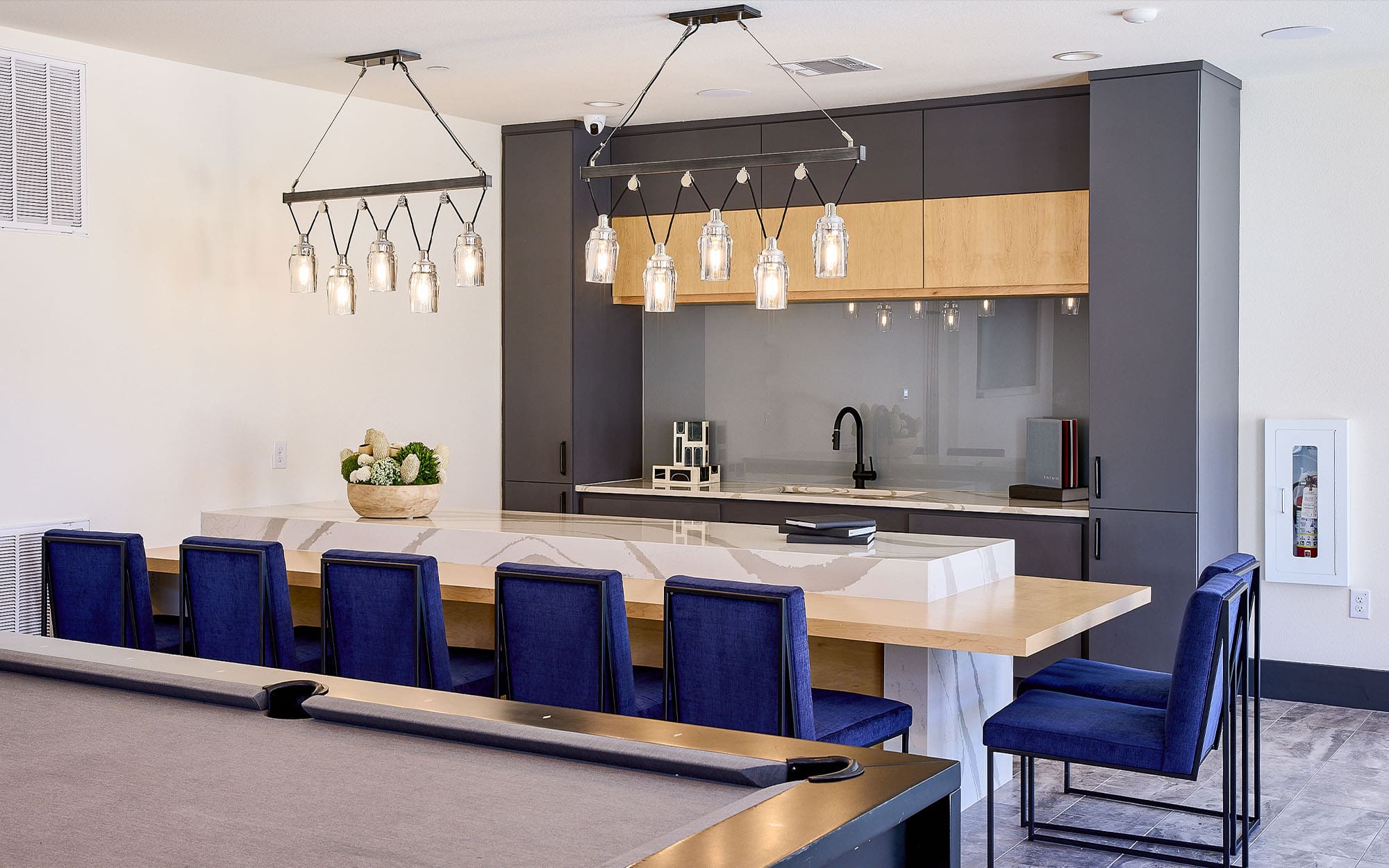 Dreamwalls Gray Backpainted Glass Backsplash at Collin Square Apartments-McKinney TX-pic1