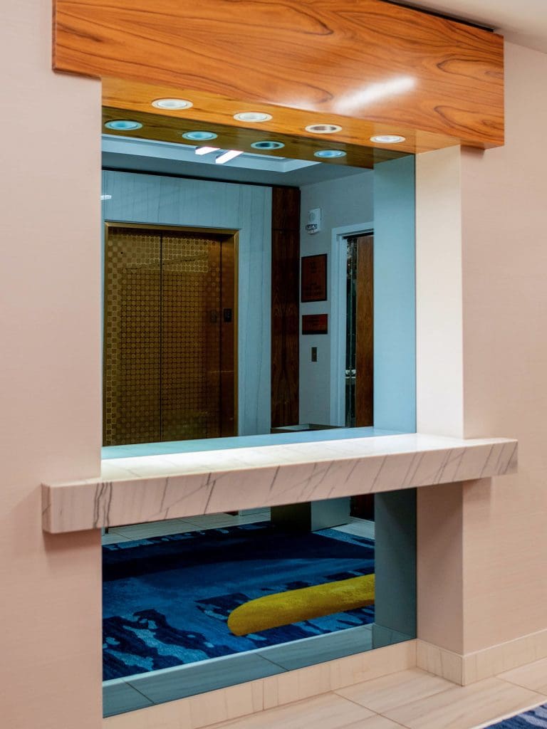 Dreamwalls Shades Blue Tinted Mirror at MGM Tower at Borgata-2