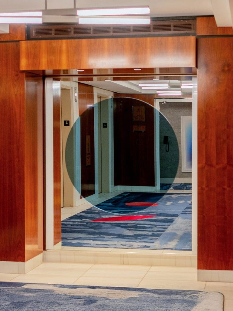 Dreamwalls Shades Blue Tinted Mirror at MGM Tower at Borgata-3