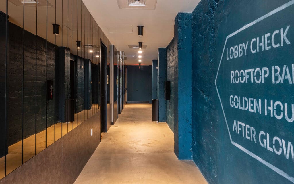 Dreamwalls Shades Bronze Tinted Mirrors-The Radical Hotel-Asheville NC-pic2