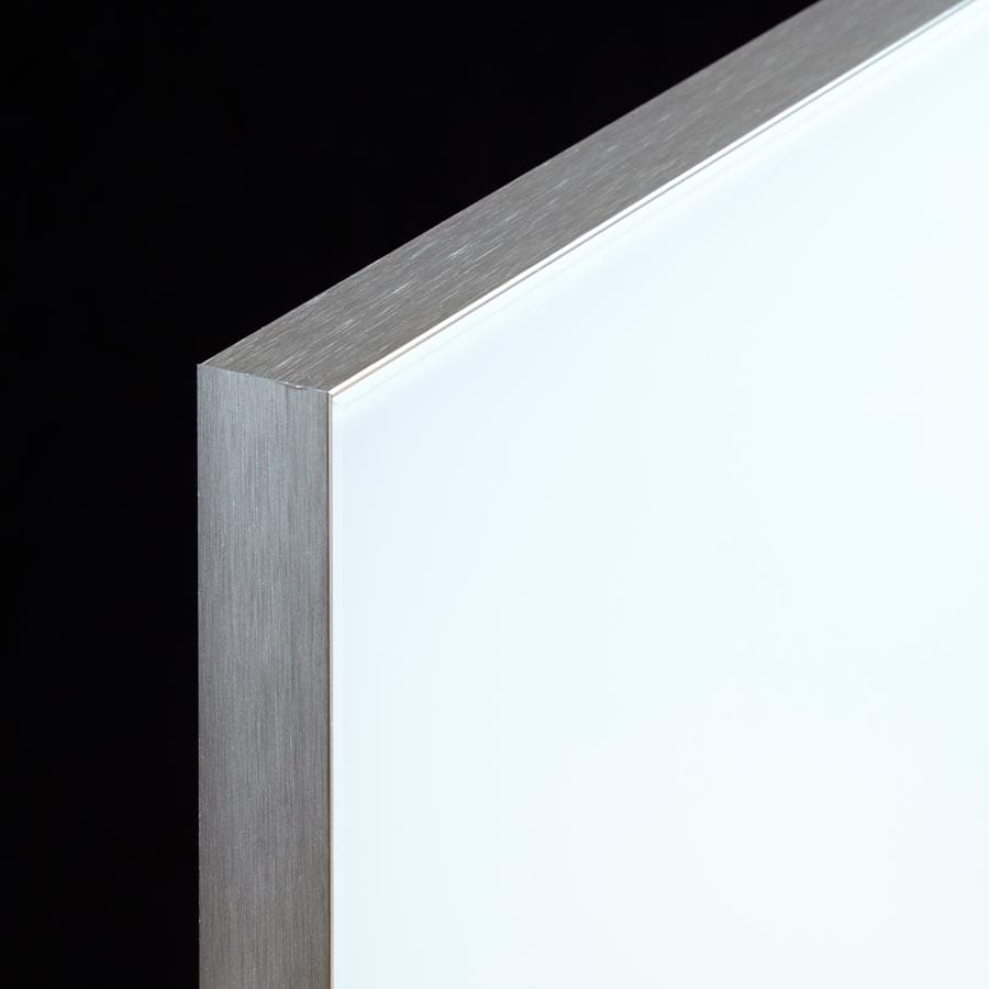 markerboard with plywood backing and metal edging